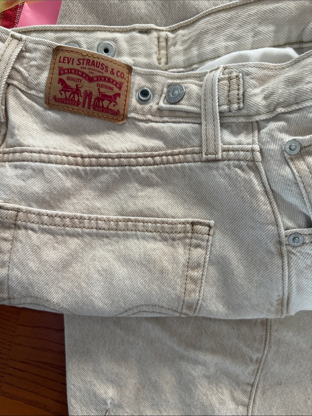 Levi Strauss & Co. Cream Barrel Denim Jeans